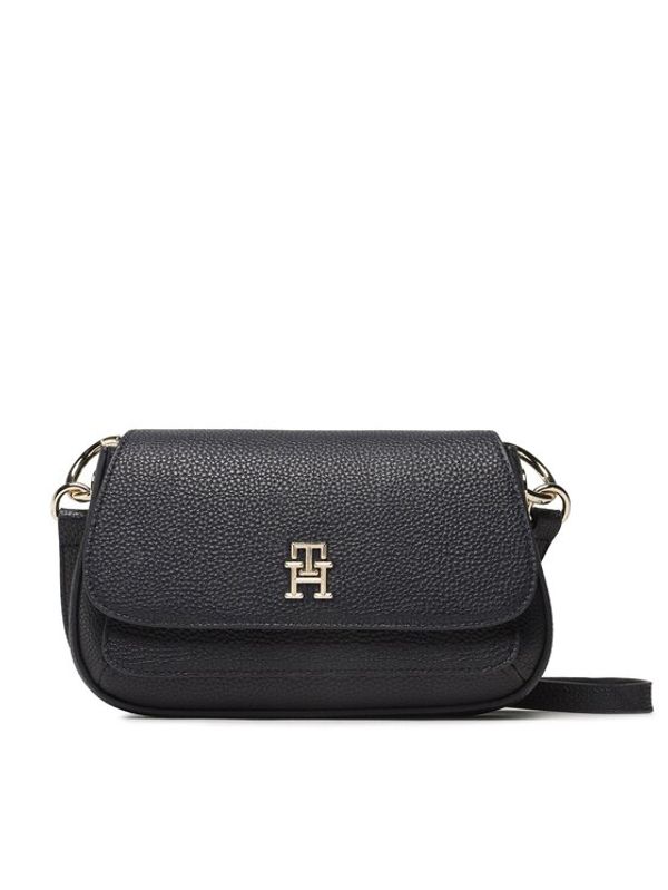 Tommy Hilfiger Tommy Hilfiger Дамска чанта Th Emblem Flap Cossover AW0AW14502 Тъмносин