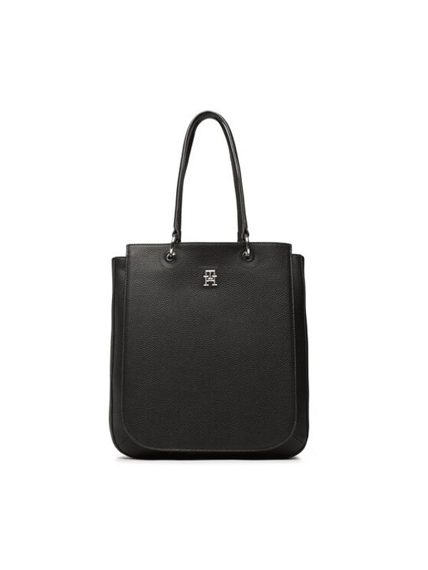 Tommy Hilfiger Tommy Hilfiger Дамска чанта Th Emblem Ns Work Tote AW0AW14498 Черен