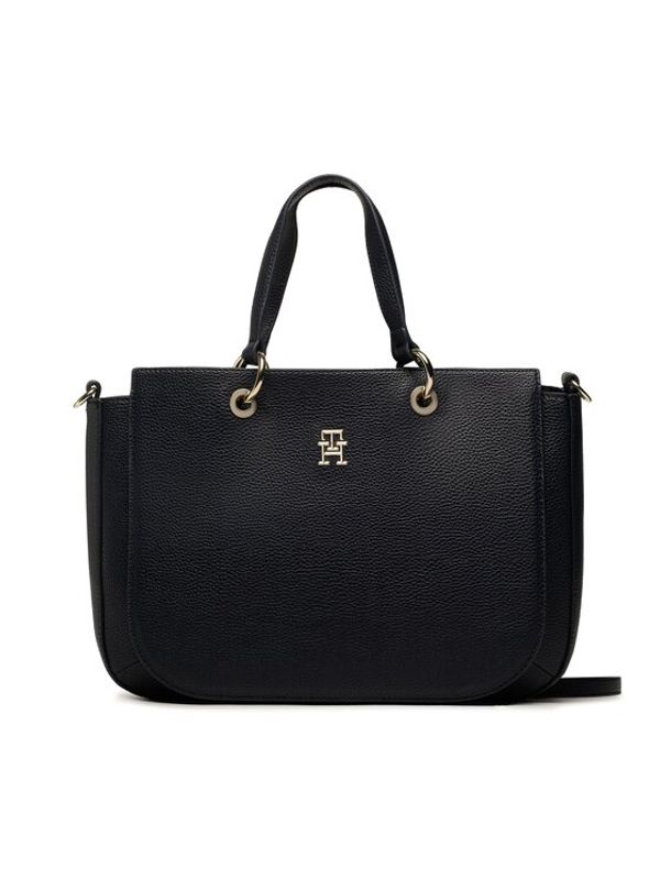 Tommy Hilfiger Tommy Hilfiger Дамска чанта Th Emblem Satchel AW0AW14503 Тъмносин