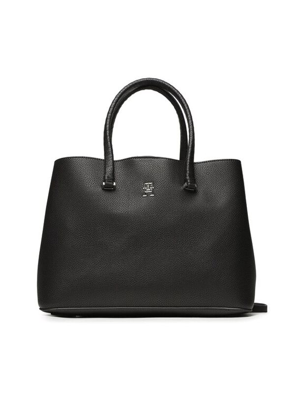 Tommy Hilfiger Tommy Hilfiger Дамска чанта Th Emblem Satchel AW0AW14860 Черен