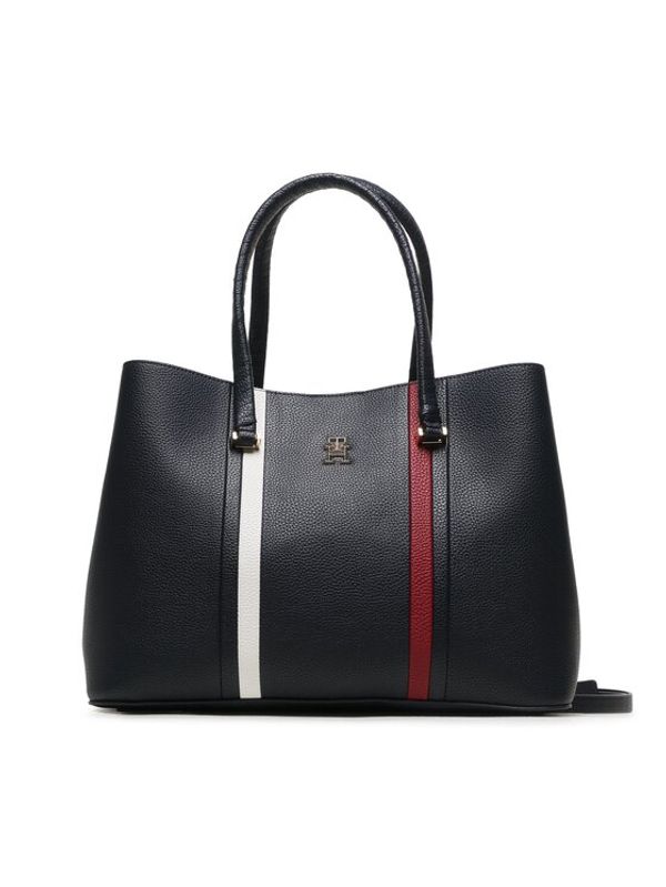Tommy Hilfiger Tommy Hilfiger Дамска чанта Th Emblem Satchel Corp AW0AW15117 Тъмносин