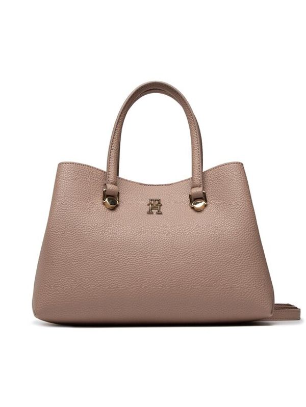 Tommy Hilfiger Tommy Hilfiger Дамска чанта Th Emblem Small Satchel AW0AW14214 Бежов