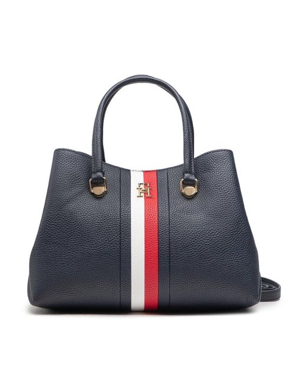 Tommy Hilfiger Tommy Hilfiger Дамска чанта Th Emblem Small Satchel Corp AW0AW14318 Тъмносин