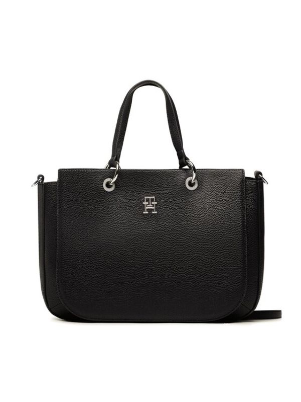 Tommy Hilfiger Tommy Hilfiger Дамска чанта Th Emblem Stachel AW0AW14503 Черен