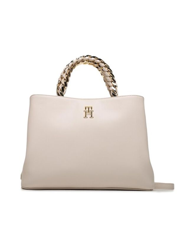Tommy Hilfiger Tommy Hilfiger Дамска чанта Th Feminine Medium Satchel AW0AW14870 Бежов