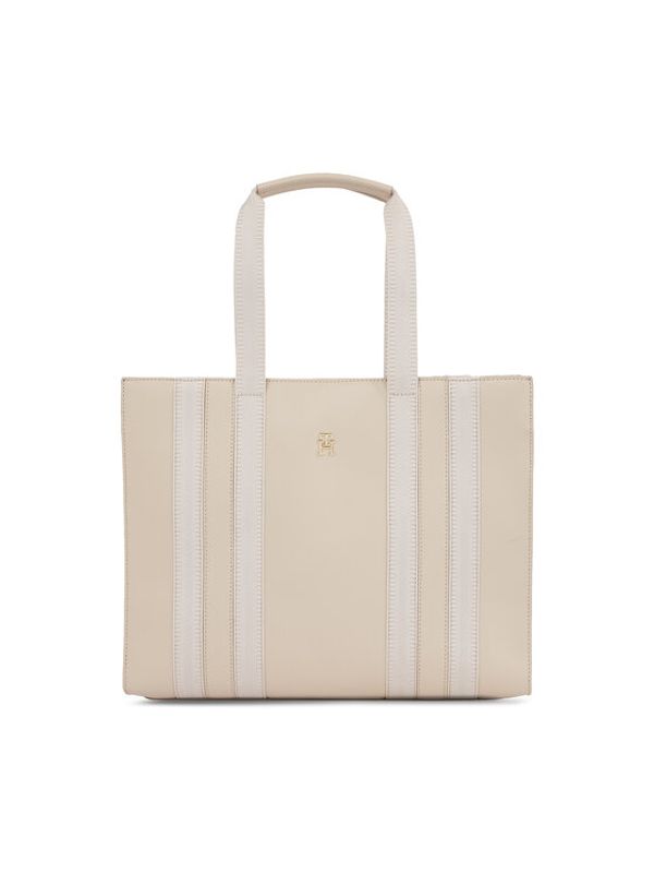 Tommy Hilfiger Tommy Hilfiger Дамска чанта Th Identity Med Tote AW0AW15569 Бежов