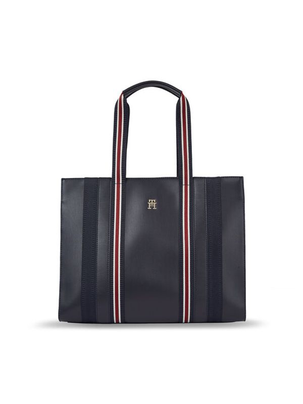 Tommy Hilfiger Tommy Hilfiger Дамска чанта Th Identity Med Tote Corp AW0AW15882 Тъмносин