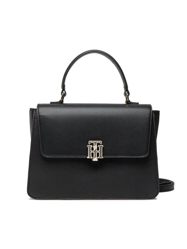 Tommy Hilfiger Tommy Hilfiger Дамска чанта Th Outline Satchel AW0AWI2002 Черен