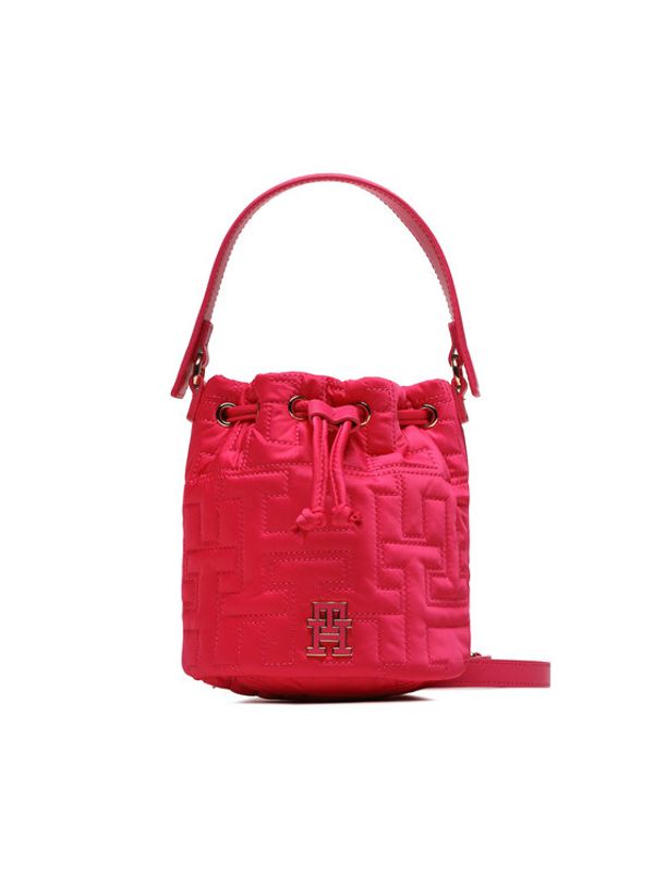 Tommy Hilfiger Tommy Hilfiger Дамска чанта Tj Chic Nylon Bucket AW0AW14864 Розов
