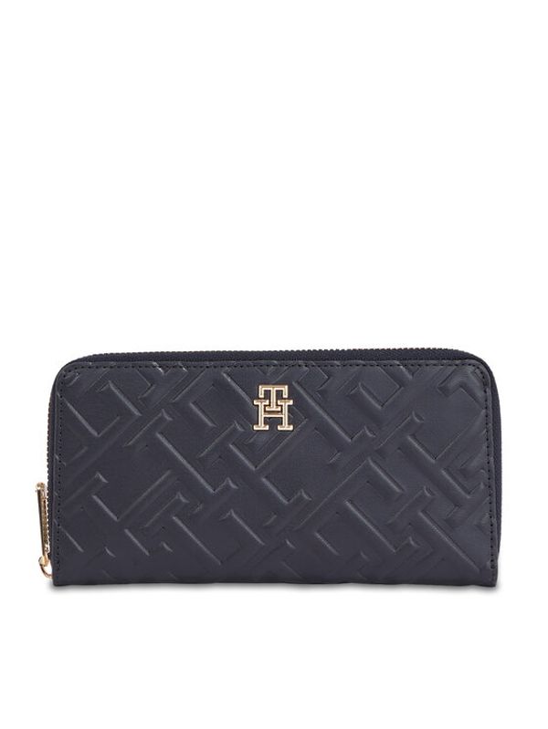 Tommy Hilfiger Tommy Hilfiger Дамски портфейл Iconic Tommy Large Za Mono AW0AW15272 Тъмносин