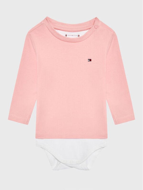 Tommy Hilfiger Tommy Hilfiger Детско боди Baby Solid KN0KN01408 Розов Regular Fit