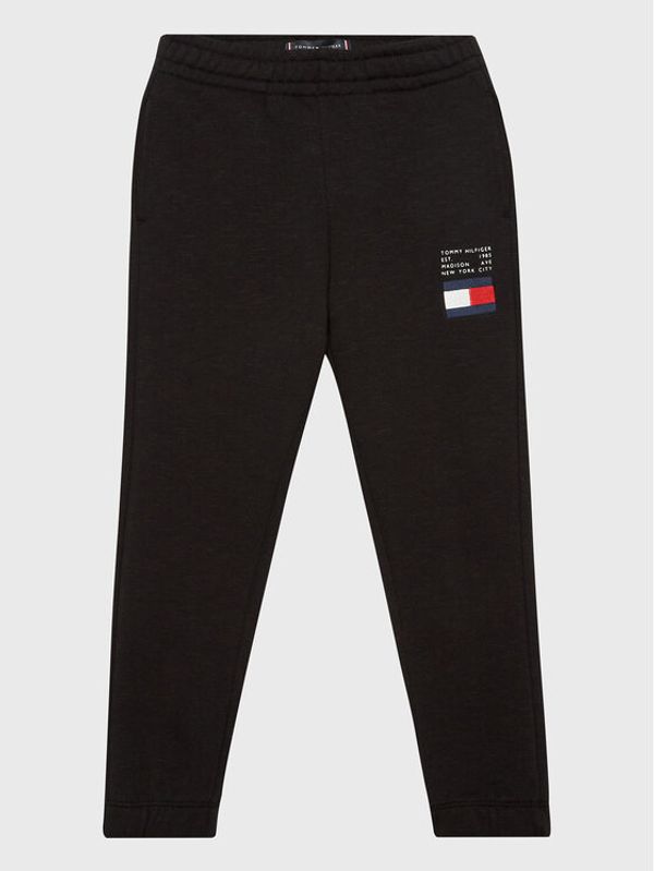 Tommy Hilfiger Tommy Hilfiger Долнище анцуг Flag KB0KB07978 M Черен Regular Fit