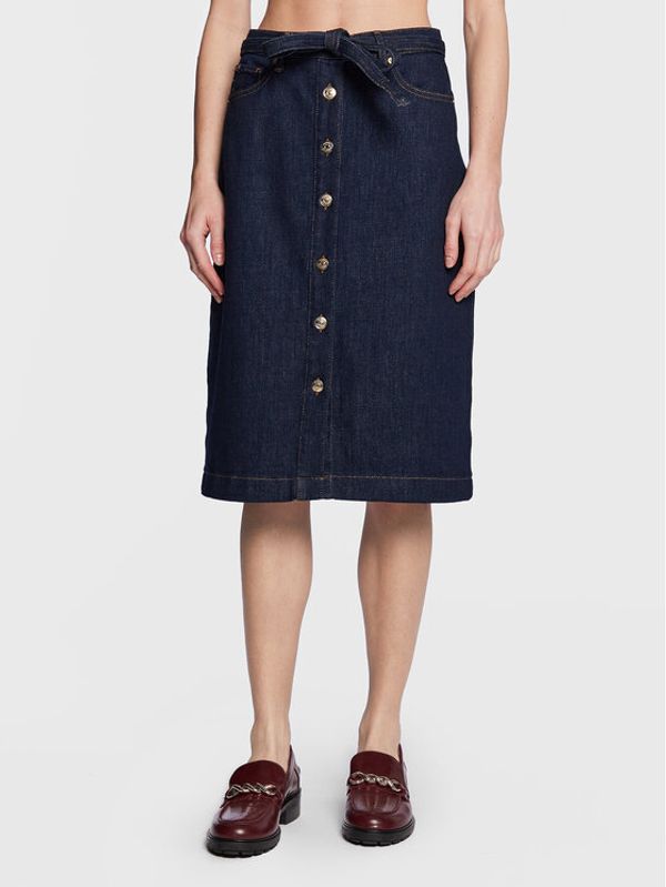Tommy Hilfiger Tommy Hilfiger Дънкова пола WW0WW37305 Тъмносин Regular Fit