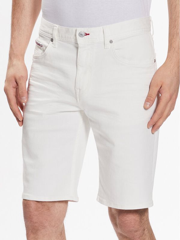 Tommy Hilfiger Tommy Hilfiger Дънкови шорти Brooklyn MW0MW32052 Бял Slim Fit