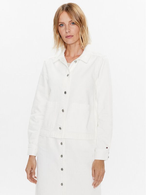 Tommy Hilfiger Tommy Hilfiger Дънково яке WW0WW37625 Бял Regular Fit