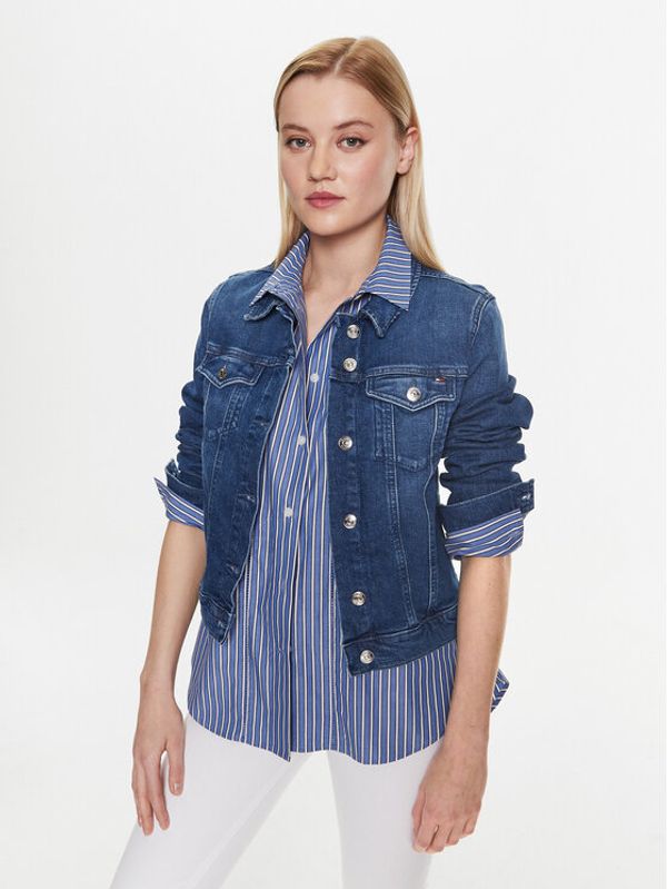 Tommy Hilfiger Tommy Hilfiger Дънково яке WW0WW38061 Син Slim Fit