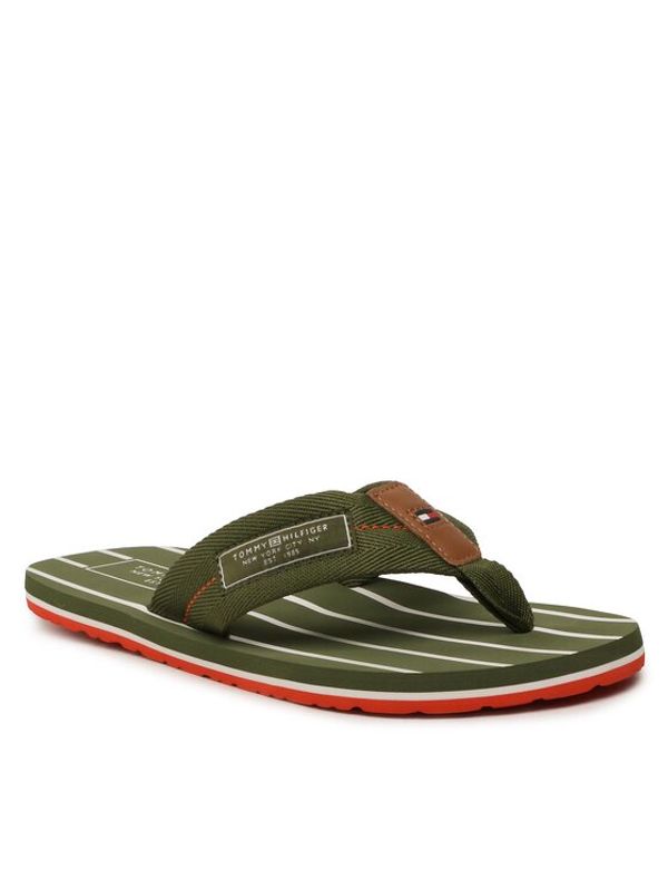 Tommy Hilfiger Tommy Hilfiger Джапанки Patch Hilfiger Beach Sandal FM0FM04470 Зелен