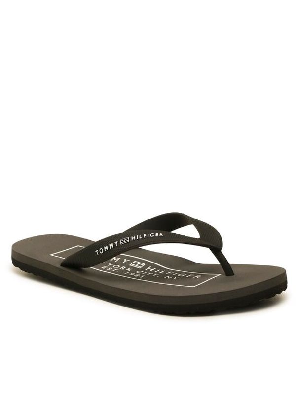 Tommy Hilfiger Tommy Hilfiger Джапанки Rubber Hilfiger Beach Sandal FM0FM04468 Черен