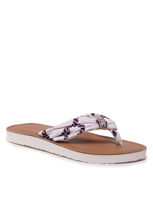 Tommy Hilfiger Tommy Hilfiger Джапанки Th Elevated Beach Sandal Print FW0FW07164 Екрю