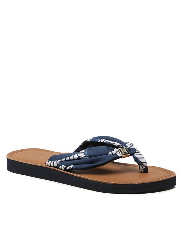 Tommy Hilfiger Tommy Hilfiger Джапанки Th Elevated Beach Sandal Print FW0FW07164 Тъмносин