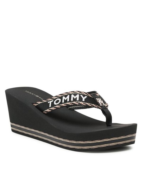 Tommy Hilfiger Tommy Hilfiger Джапанки Webbing H Wedge Sandal FW0FW07149 Черен