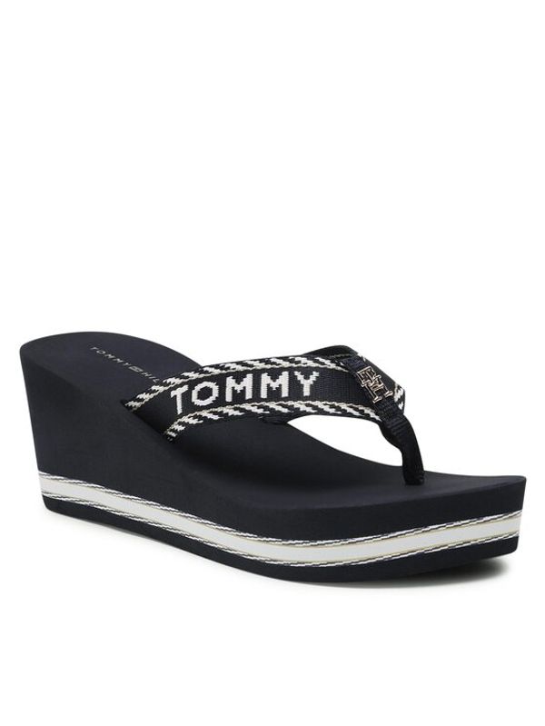 Tommy Hilfiger Tommy Hilfiger Джапанки Webbing H Wedge Sandal FW0FW07149 Тъмносин