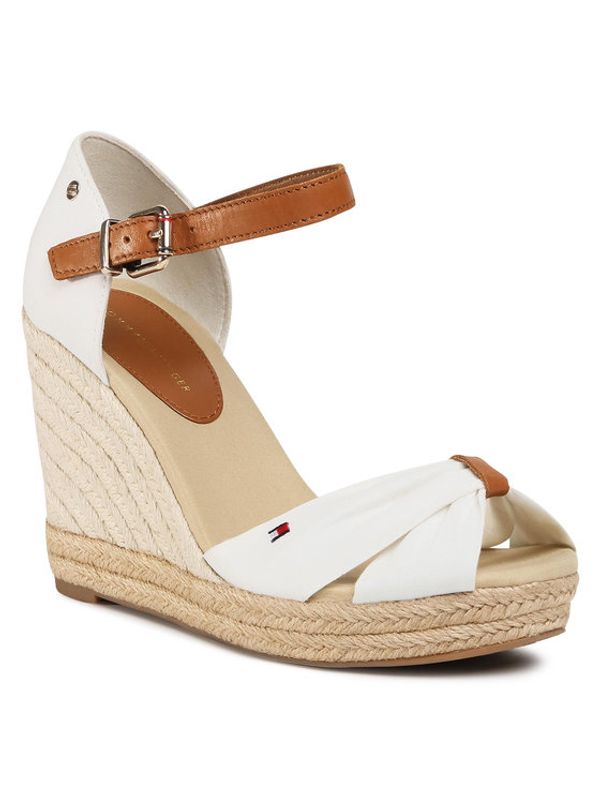 Tommy Hilfiger Tommy Hilfiger Еспадрили Basic Opened Toe High Wedge FW0FW04784 Бял