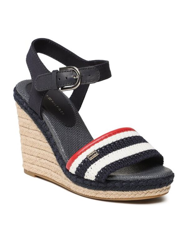 Tommy Hilfiger Tommy Hilfiger Еспадрили Feminine Crochet High Wedge FW0FW07274 Тъмносин