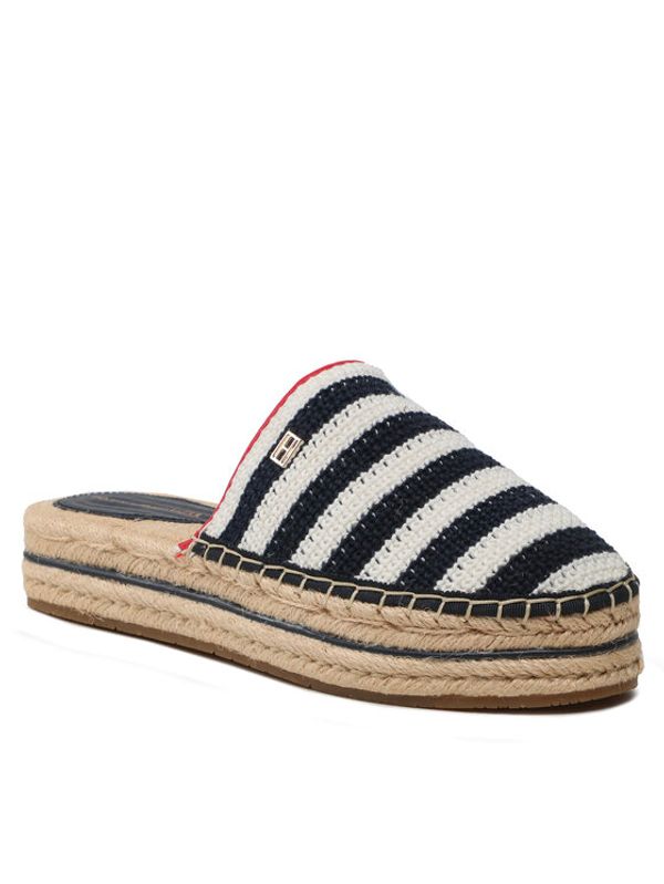 Tommy Hilfiger Tommy Hilfiger Еспадрили Feminine Crochet Mule Espadrille FW0FW07278 Тъмносин