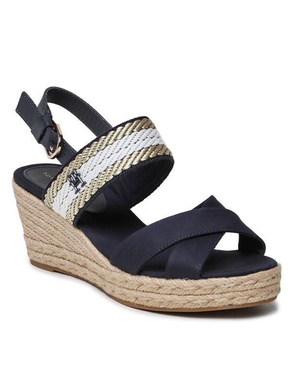 Tommy Hilfiger Tommy Hilfiger Еспадрили Golden Webbing Mid Wedge FW0FW07090 Тъмносин