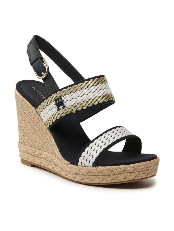 Tommy Hilfiger Tommy Hilfiger Еспадрили Golden Webbing Wedge FW0FW07089 Тъмносин