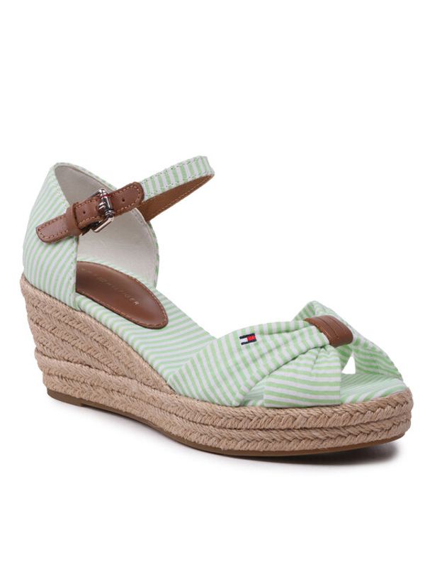 Tommy Hilfiger Tommy Hilfiger Еспадрили High Wedge Seersucker FW0FW07158 Зелен