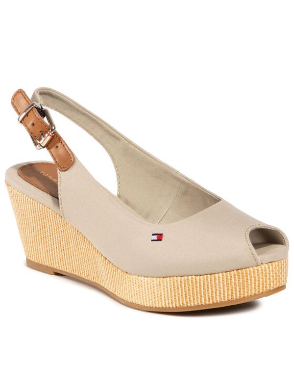 Tommy Hilfiger Tommy Hilfiger Еспадрили Iconic Elba Sling Back Wedge FW0FW04788 Бежов