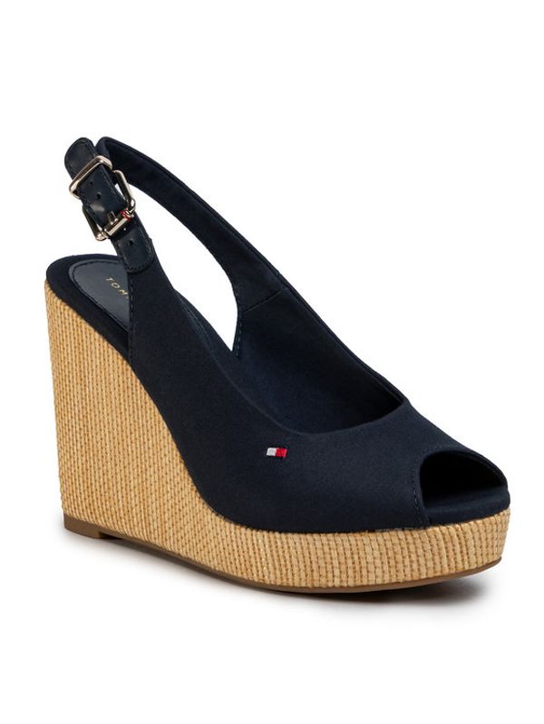 Tommy Hilfiger Tommy Hilfiger Еспадрили Iconic Elena Sling Back Wedge FW0FW04789 Тъмносин