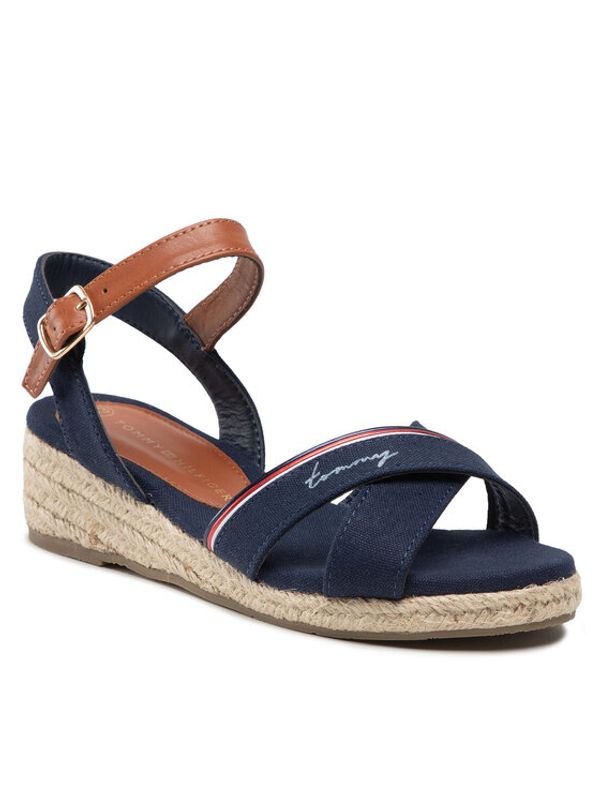 Tommy Hilfiger Tommy Hilfiger Еспадрили Rope Wedge Sandal T3A7-32187-0547 Тъмносин