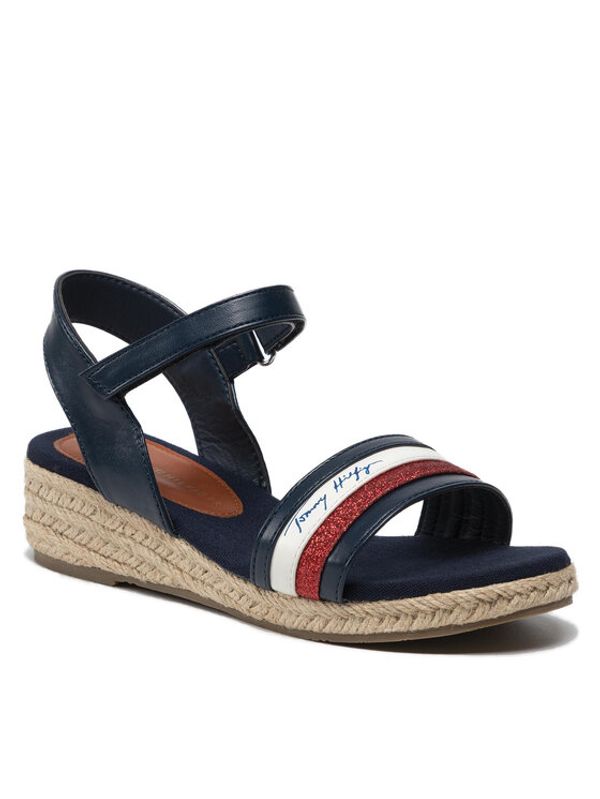 Tommy Hilfiger Tommy Hilfiger Еспадрили Rope Wedge Sandal T3A7-32188-1379 M Тъмносин