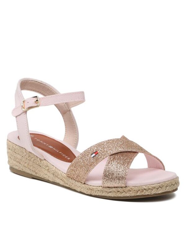 Tommy Hilfiger Tommy Hilfiger Еспадрили Rope Wedge Sandal T3A7-32775-1596 S Розов