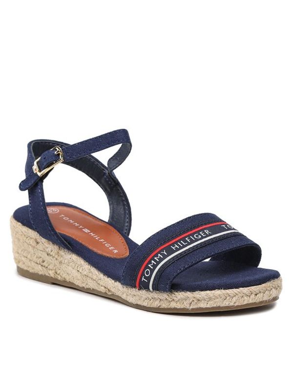 Tommy Hilfiger Tommy Hilfiger Еспадрили Rope Wedge Sandal T3A7-32777-0048 M Тъмносин