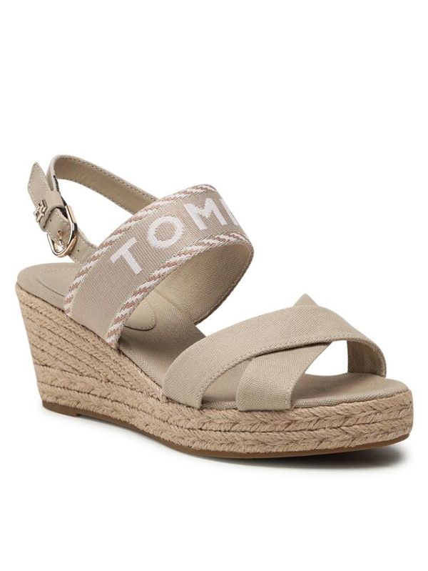 Tommy Hilfiger Tommy Hilfiger Еспадрили Seasonal Webbing Mid Wedge FW0FW07091 Бежов