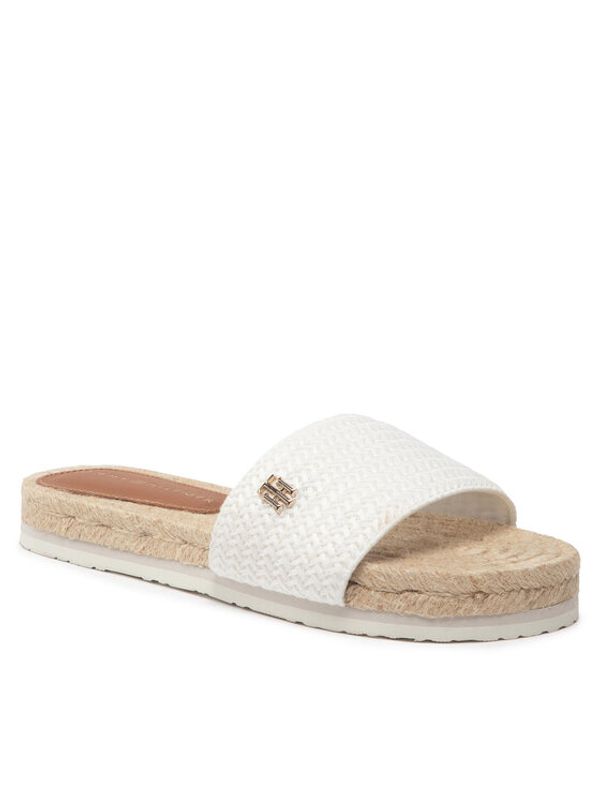 Tommy Hilfiger Tommy Hilfiger Еспадрили Th Textured Flat Sandal FW0FW06438 Бял