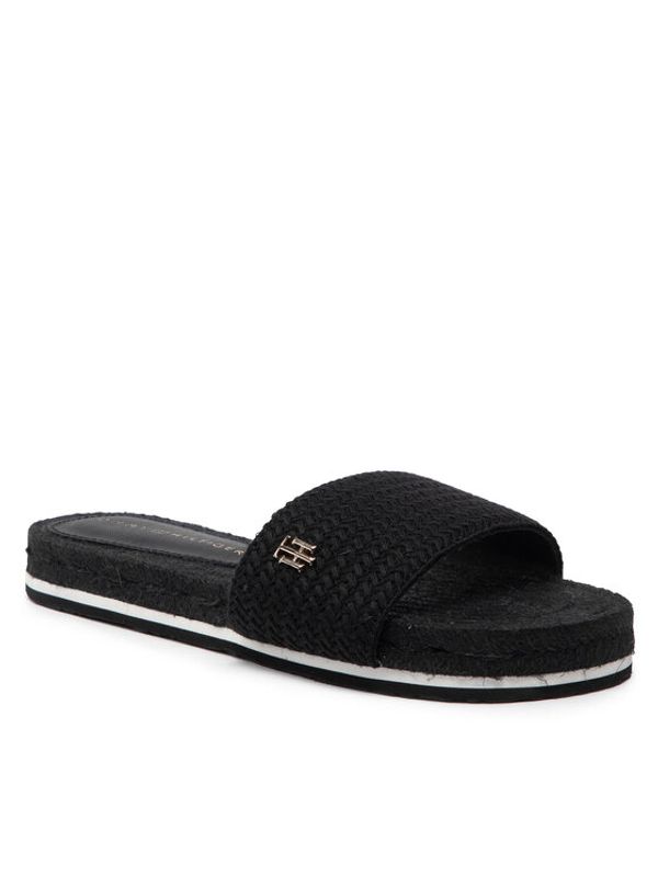 Tommy Hilfiger Tommy Hilfiger Еспадрили Th Textured Flat Sandal FW0FW06438 Черен