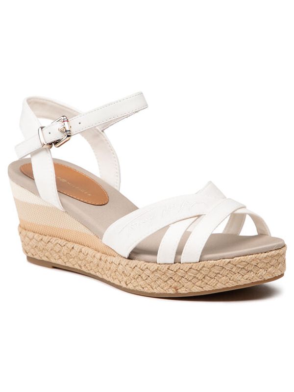 Tommy Hilfiger Tommy Hilfiger Еспадрили Tommy Gradient Mid Wedge Sandal FW0FW05627 Бял