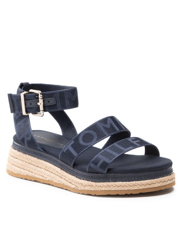 Tommy Hilfiger Tommy Hilfiger Еспадрили Tommy Webbing Low Wedge Sandal FW0FW06442 Тъмносин