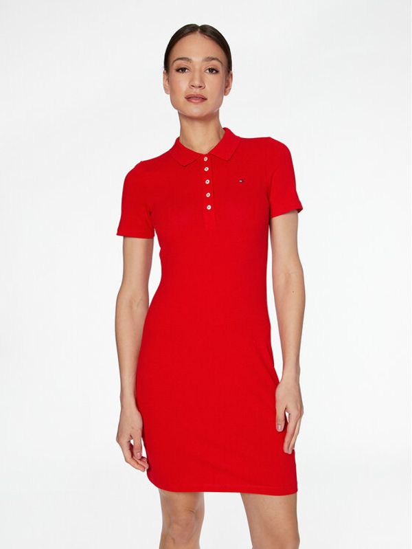 Tommy Hilfiger Tommy Hilfiger Ежедневна рокля 1985 WW0WW37853 Червен Slim Fit