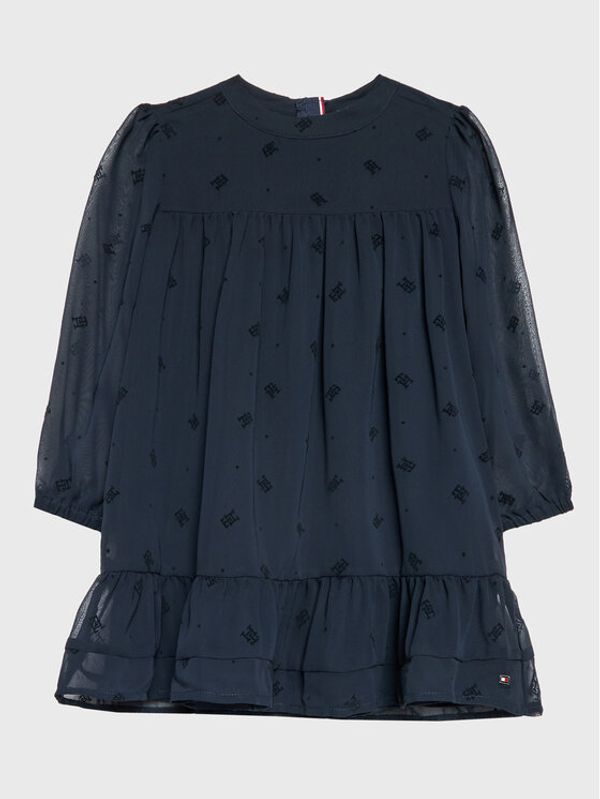 Tommy Hilfiger Tommy Hilfiger Ежедневна рокля Ceremonial Monogram KG0KG06890 D Тъмносин Regular Fit