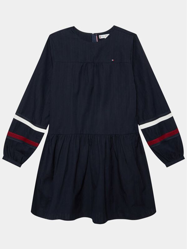 Tommy Hilfiger Tommy Hilfiger Ежедневна рокля Global Stripe Tape Detal KG0KG07347 M Тъмносин Regular Fit