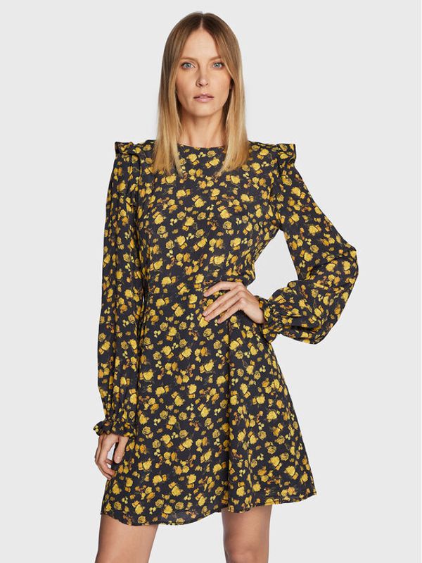 Tommy Hilfiger Tommy Hilfiger Ежедневна рокля Moss Crepe Rose WW0WW37093 Черен Regular Fit