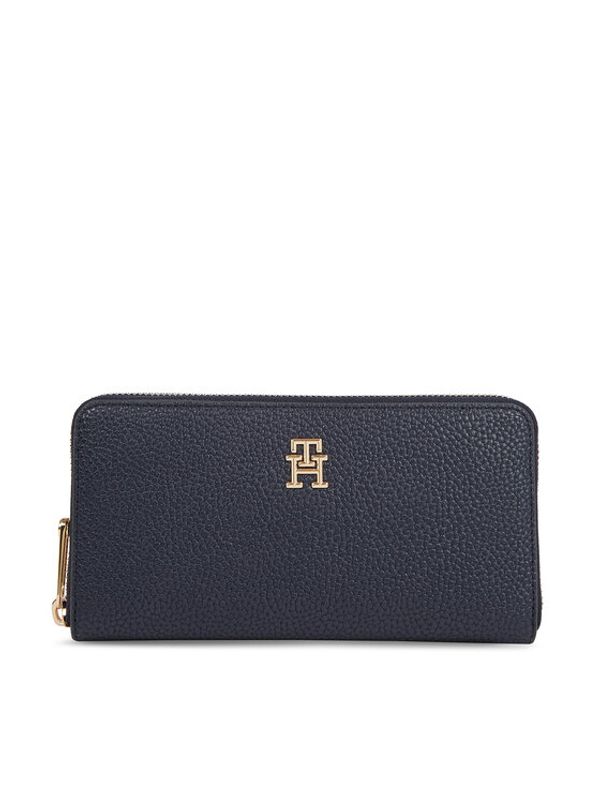 Tommy Hilfiger Tommy Hilfiger Голям дамски портфейл Emblem AW0AW15181 Тъмносин