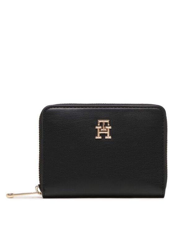 Tommy Hilfiger Tommy Hilfiger Голям дамски портфейл Iconic Tommy Medium Za AW0AW15088 Черен