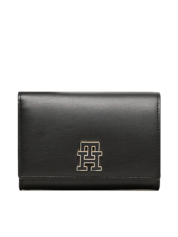 Tommy Hilfiger Tommy Hilfiger Голям дамски портфейл Th Chic Med Flap Wallet AW0AW14887 Черен